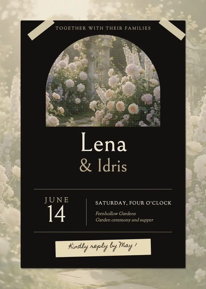 Lena and Idris autochrome plate invite template