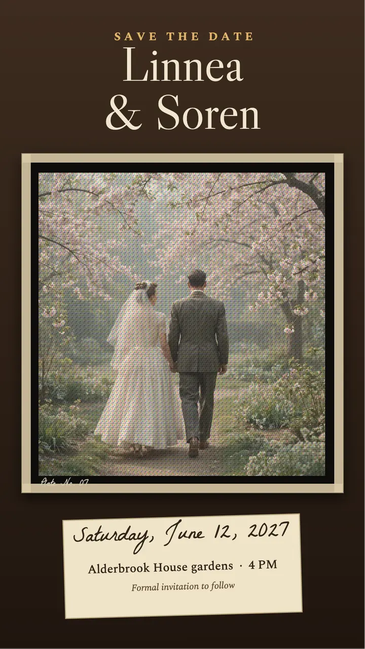 Linnea and Soren save the date template