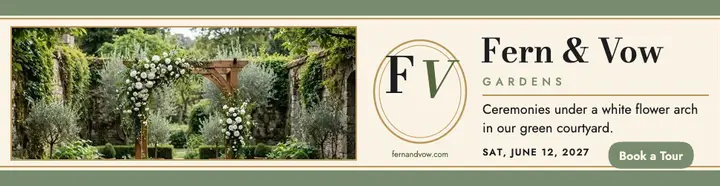 Fern and Vow garden venue billboard: garden wedding venue ad template