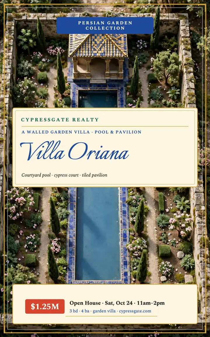 Villa Oriana garden miniature ebook cover template