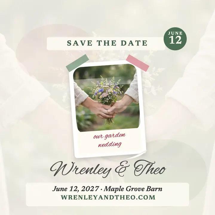 Wrenley and Theo garden save the date template