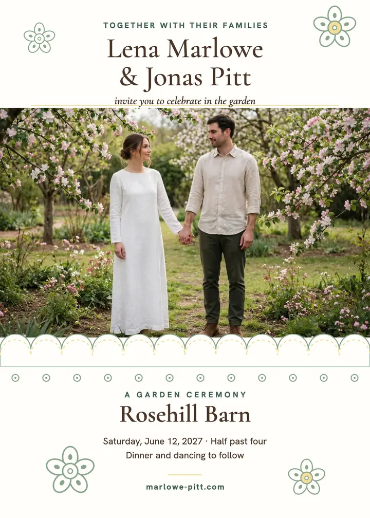 Lena and Jonas garden eyelet invitation template