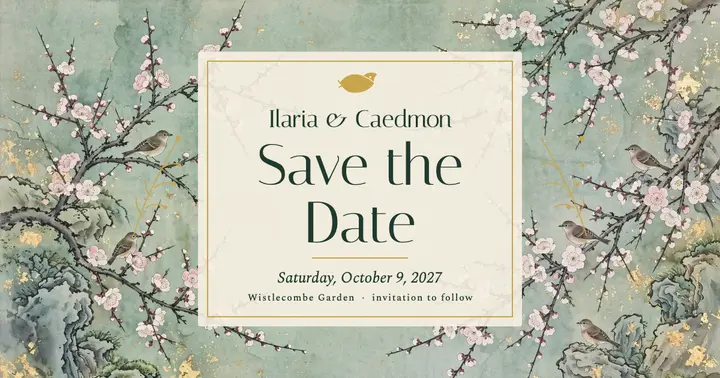 Ilaria and Caedmon garden save the date template