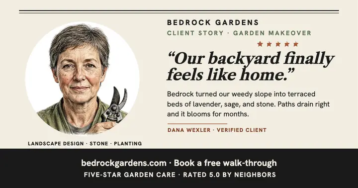 Bedrock Gardens client testimonial post template