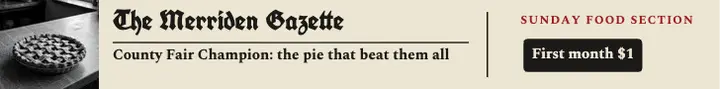 Merriden Gazette subscription ad, front page template