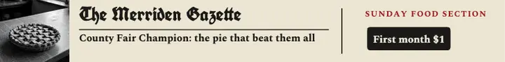 Merriden Gazette subscription ad, front page template