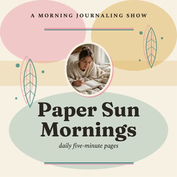 Paper Sun Mornings journaling podcast cover template