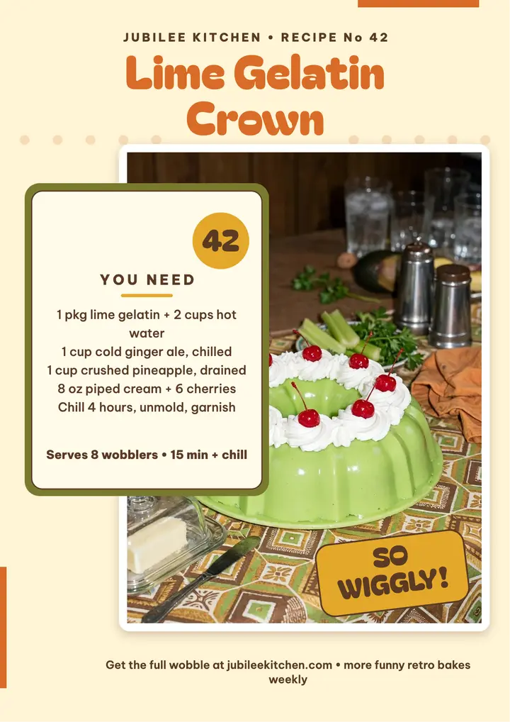 Jubilee Kitchen lime crown retro recipe template