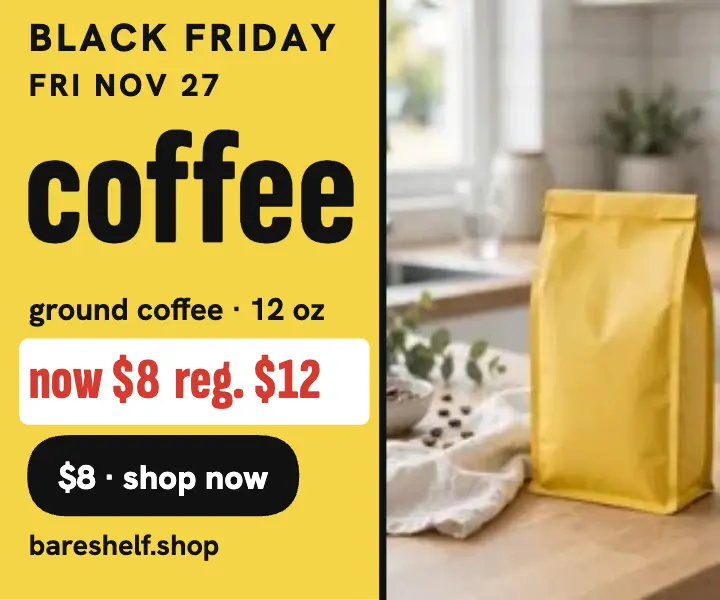 Bare Shelf coffee Black Friday rectangle ad template