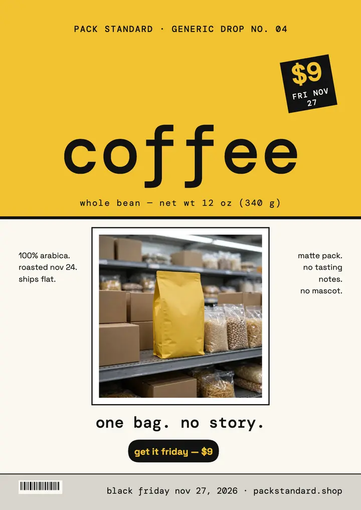 Pack Standard plain coffee Black Friday flyer template