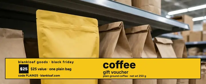 Blankloaf plain coffee gift voucher template
