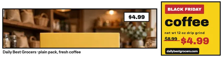 Daily Best coffee Black Friday billboard template
