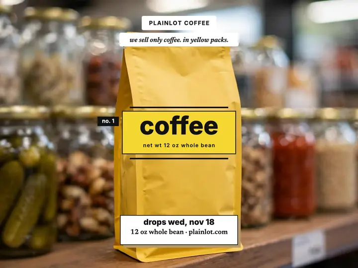 Plainlot yellow coffee launch slide template