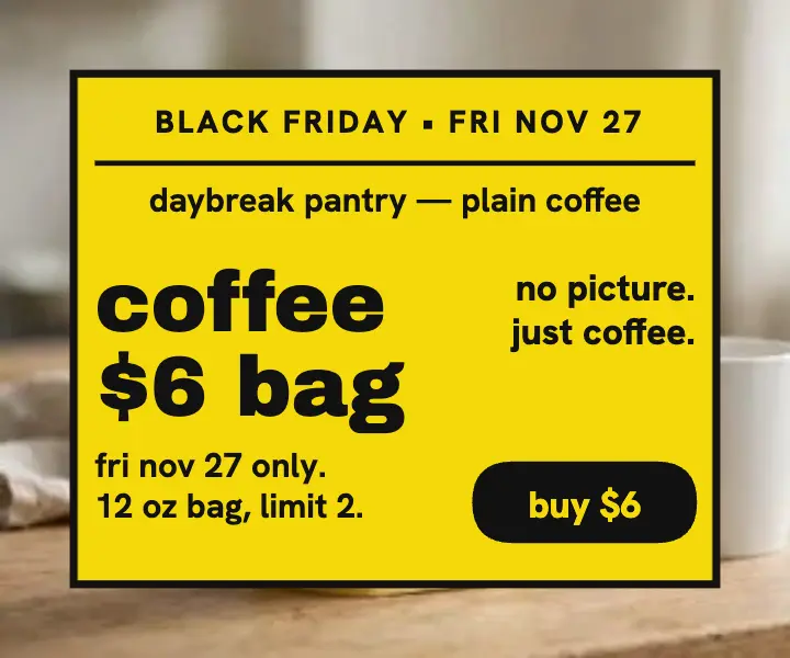 Daybreak Pantry generic coffee Black Friday ad template