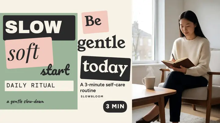 Slowbloom Be gentle today self-care thumbnail template