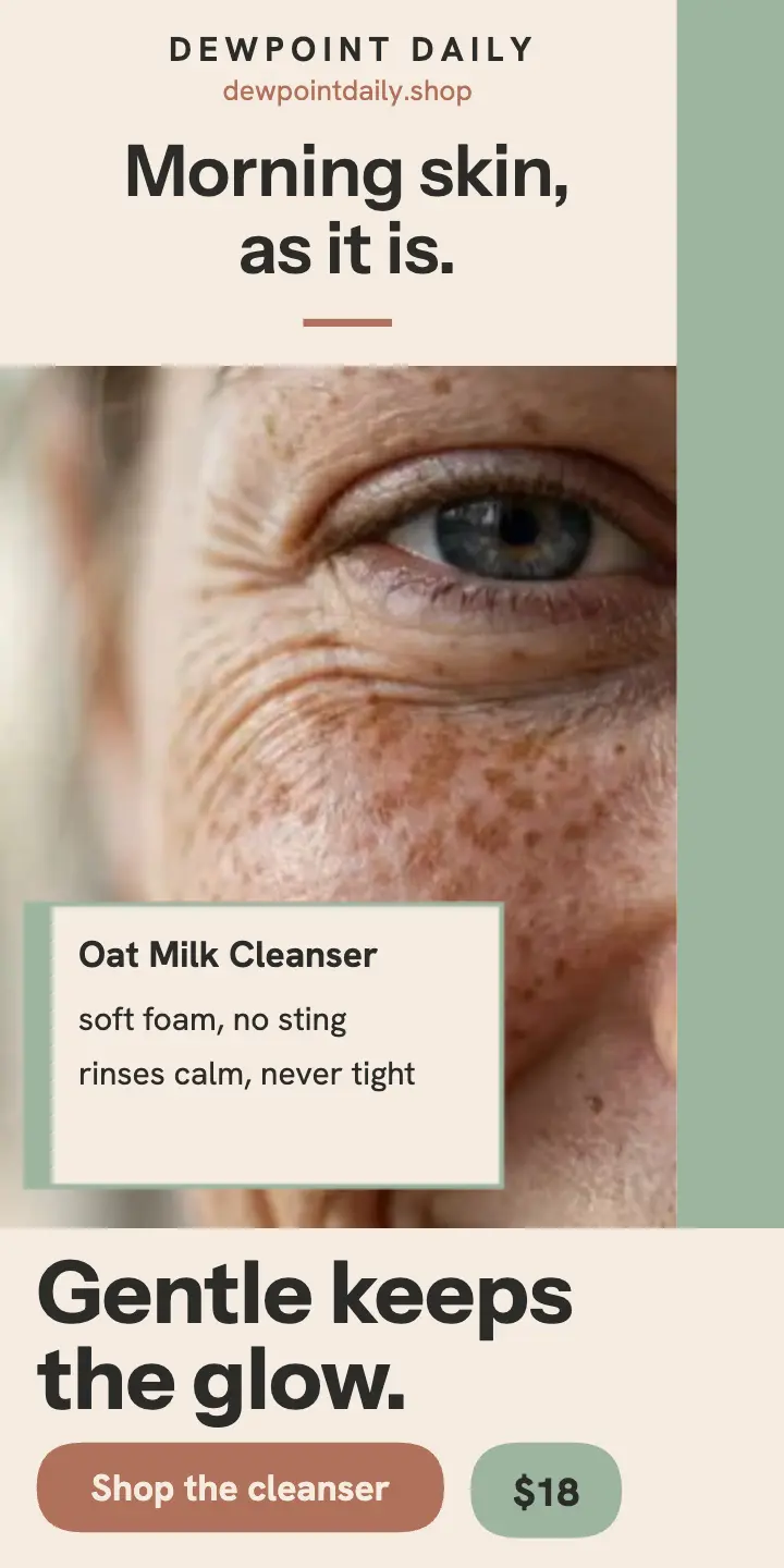 Dewpoint Daily gentle morning skin ad: morning skin ad template