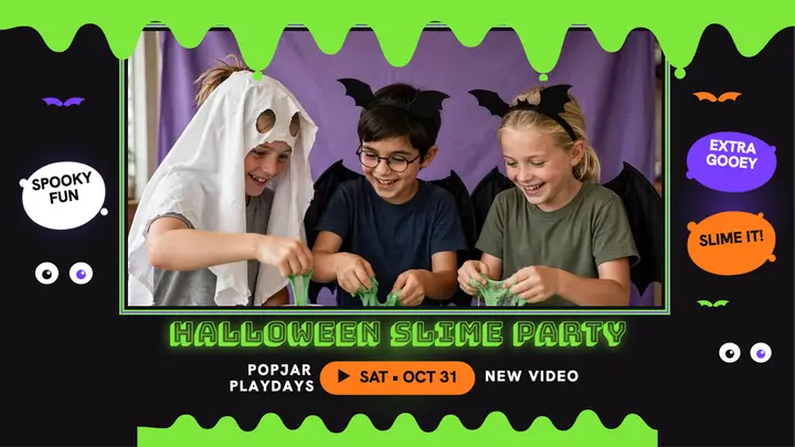 Halloween Slime Party thumbnail template