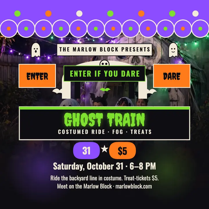 Marlow Block ghost train Halloween invite: halloween party invite template