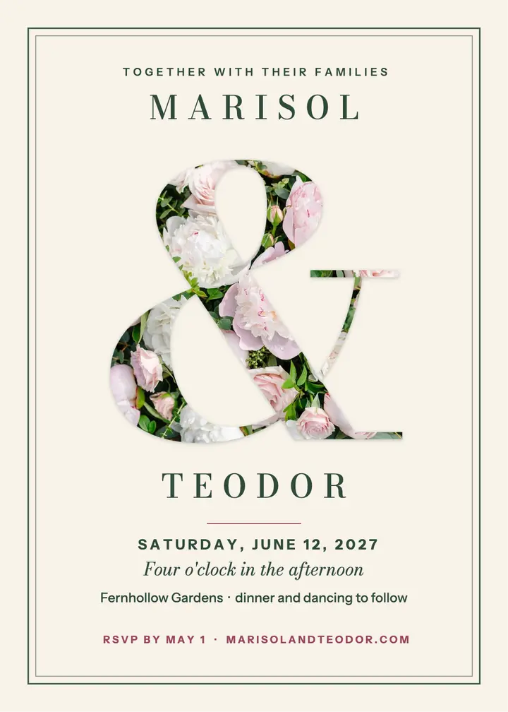 Marisol and Teodor wedding invitation template