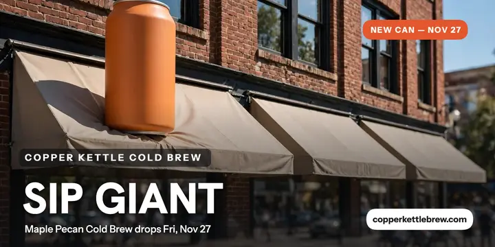 Copper Kettle giant cold brew launch post: cold brew launch post template