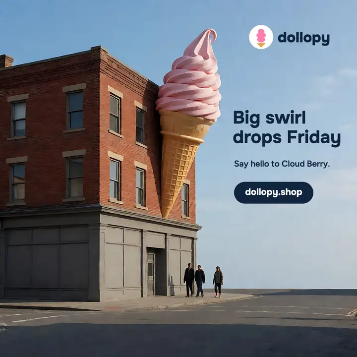 Dollopy giant cone flavor drop post template