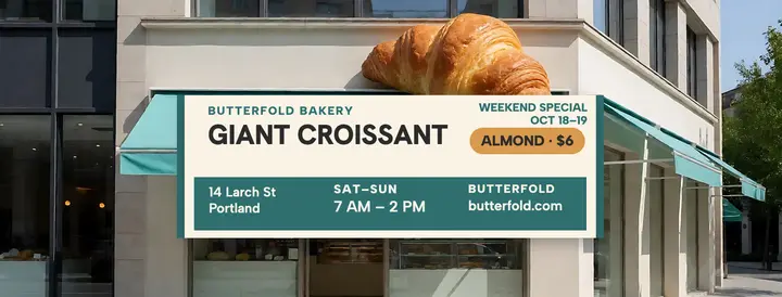 Butterfold giant croissant weekend cover template