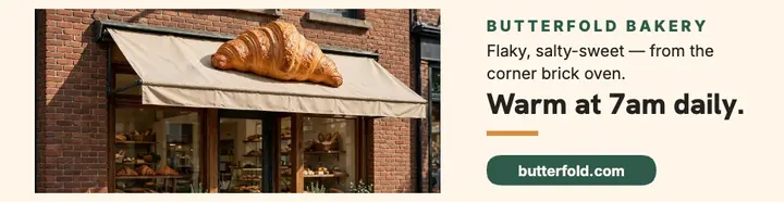 Butterfold Bakery giant croissant billboard template