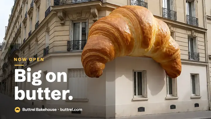 Big on butter giant croissant bakery thumbnail template