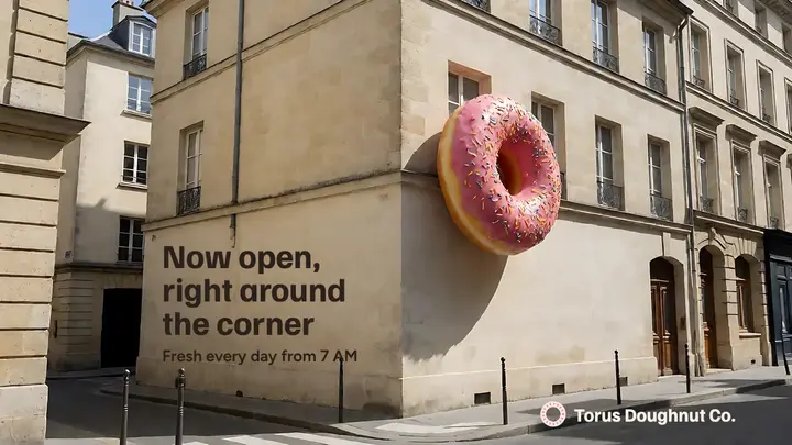 Torus doughnut opening template