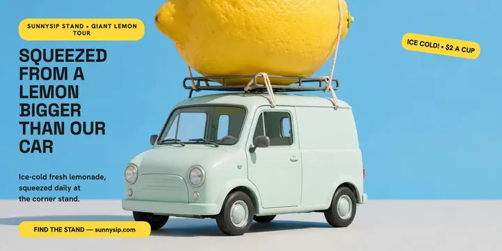 Sunnysip Stand giant lemon car post template