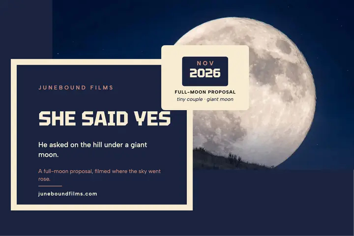 Full moon proposal postcard, Junebound: engagement postcard template