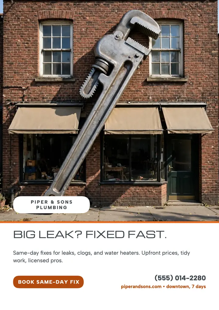 Piper and Sons giant wrench flyer template