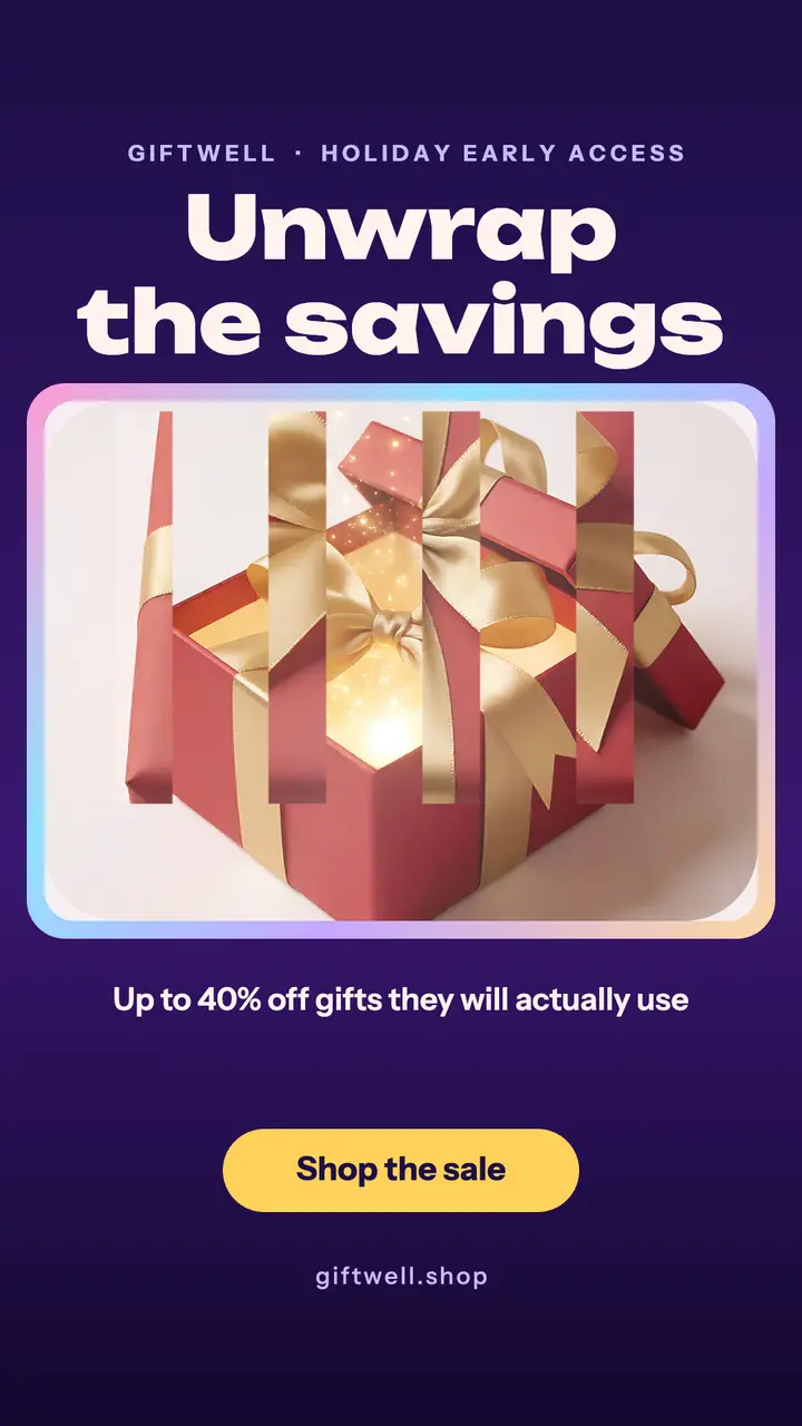 Giftwell holiday gift flip story template