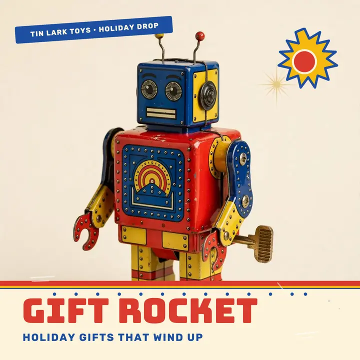 Gift Rocket wind-up holiday podcast cover template