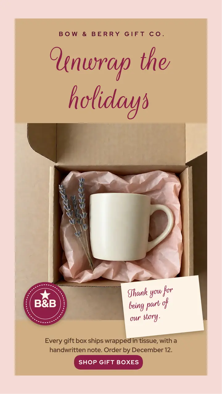 Bow & Berry tissue unboxing holiday story template