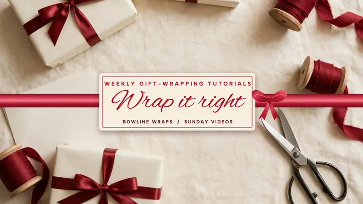 Gift wrap channel satin ribbon banner: gift wrapping youtube banner template