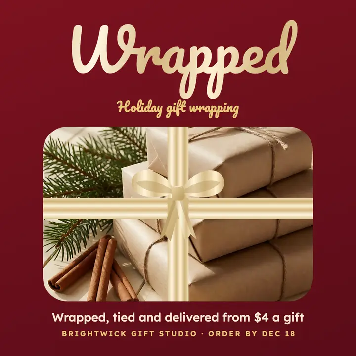 Brightwick gift wrapping satin ribbon post template