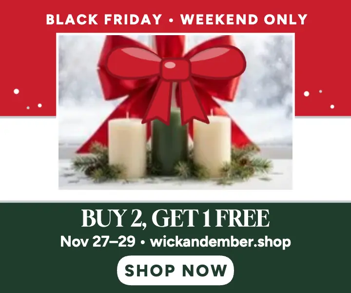 Wick and Ember Black Friday candle ad template