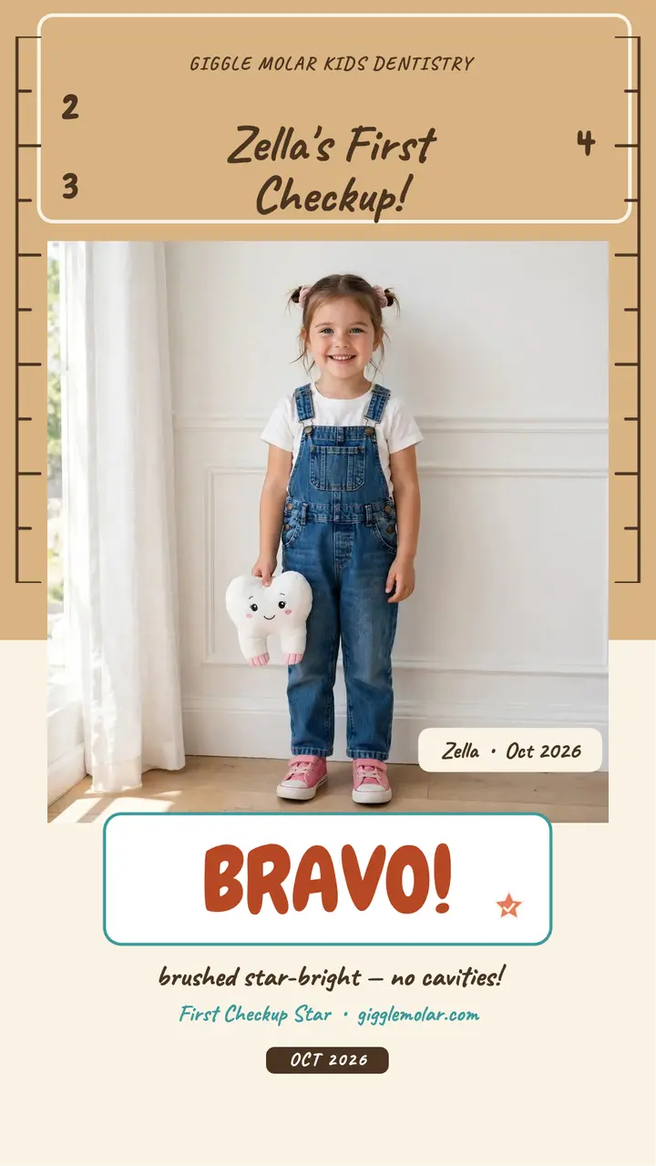 Giggle Molar first checkup star story template