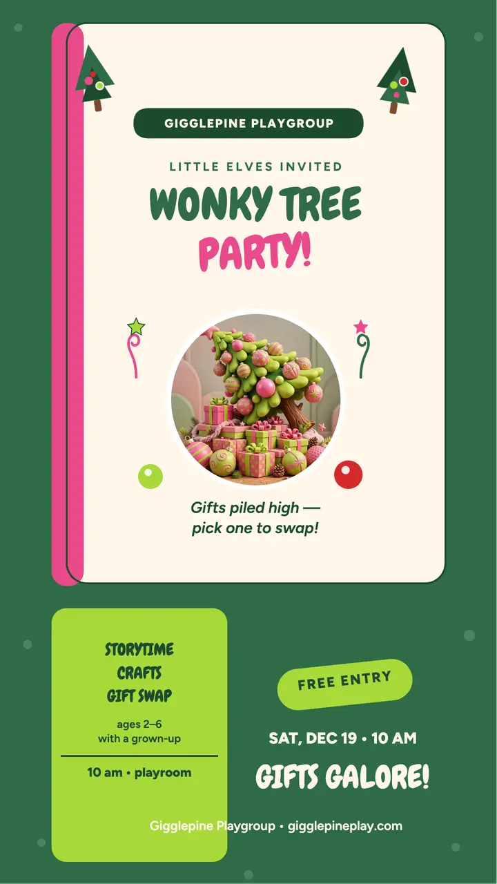 Gigglepine holiday party story template