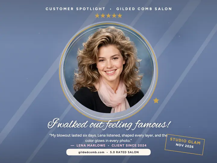 Gilded Comb salon spotlight slide template