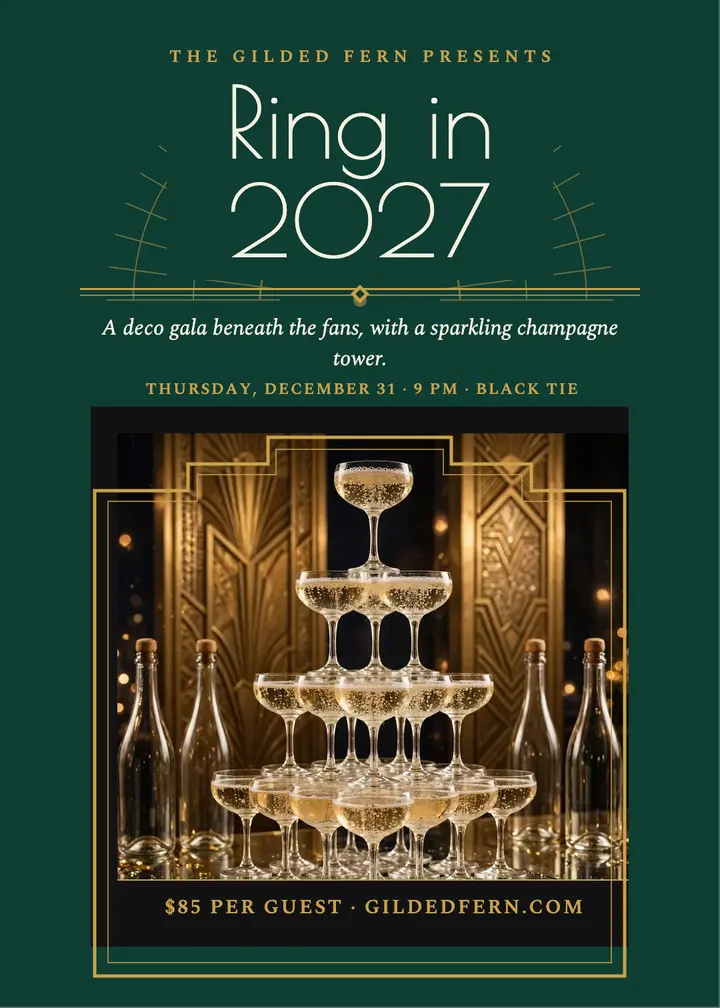 Gilded Fern New Year deco gala invitation template
