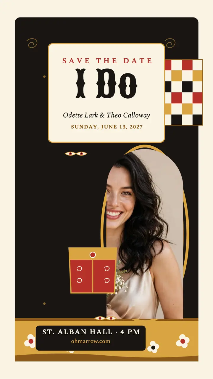 Gilded bride portrait wedding story template