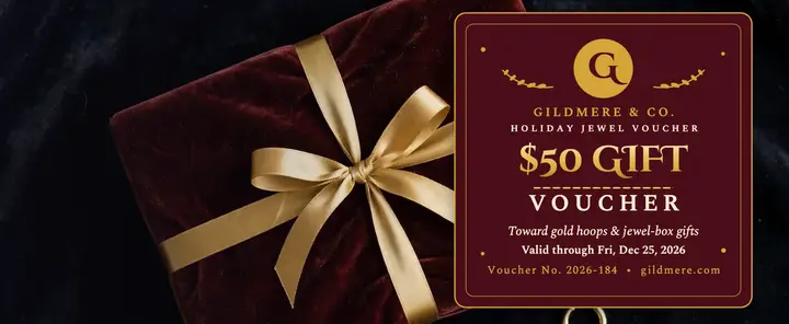 Gilded holiday jewel gift voucher template