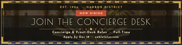 Sable Lotus hotel hiring banner template