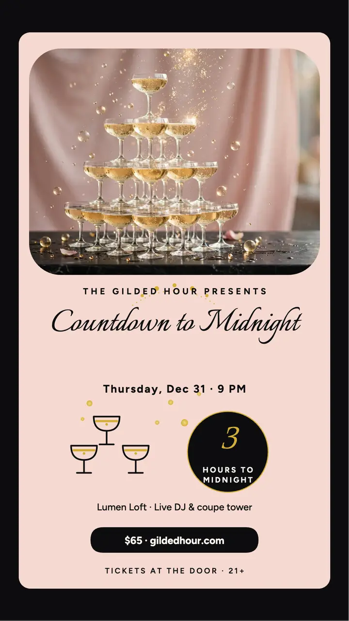 Gilded Hour New Year countdown story template