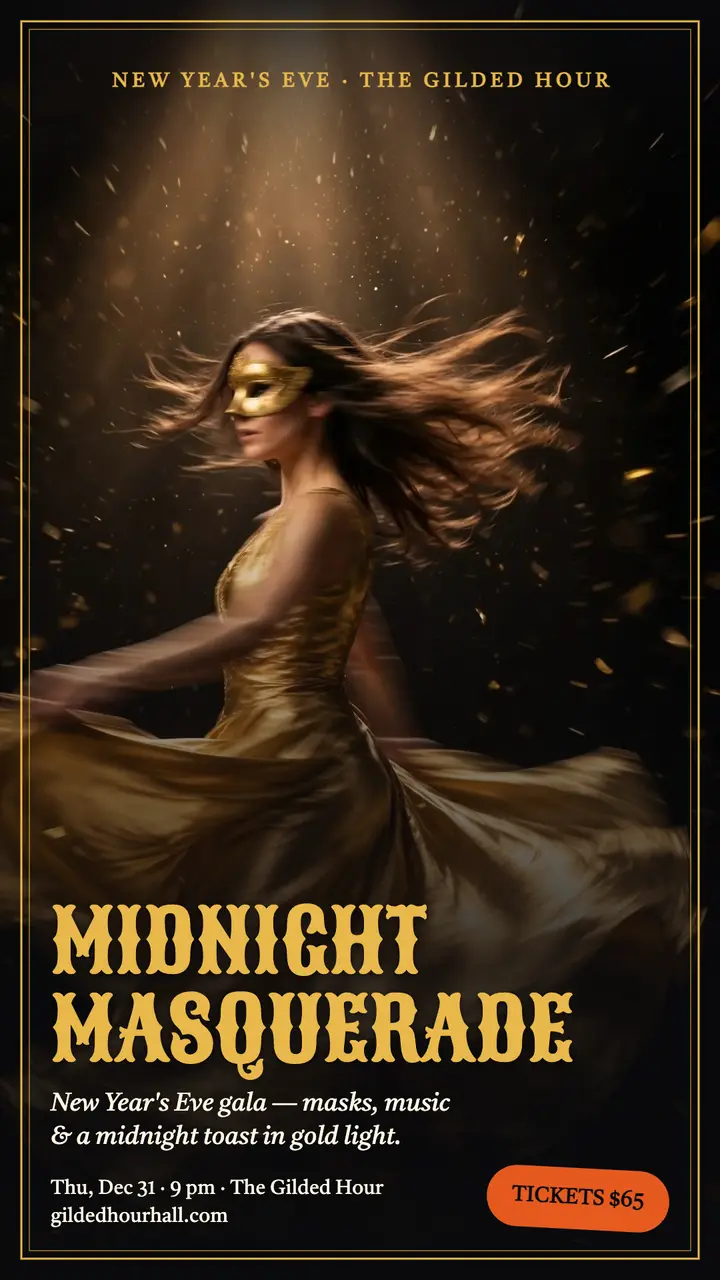 Gilded Hour masquerade gala story template