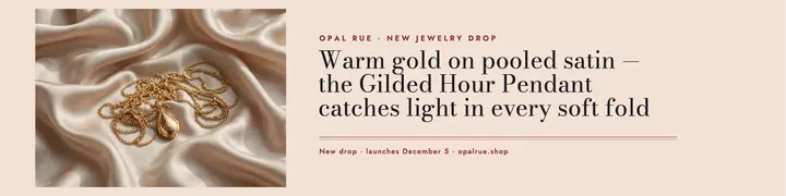 Gilded Hour satin jewelry drop banner template