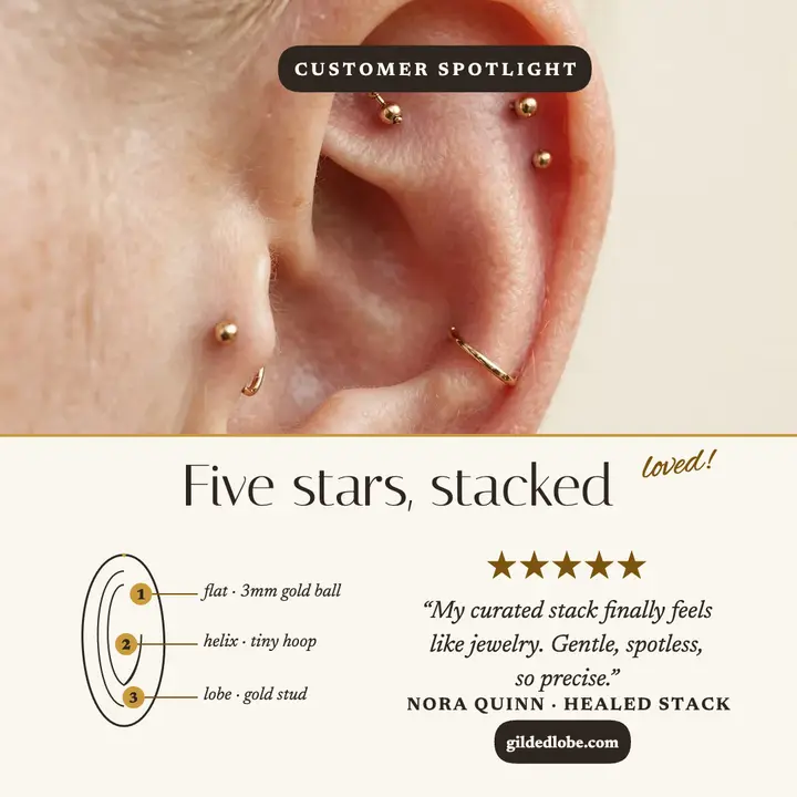 Gilded Lobe piercing review post template
