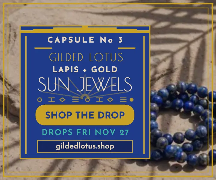 Gilded Lotus gold jewel drop ad template